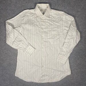 Ermenegildo Zegna Dress Shirt Mens 39 15.5 White Pinstripe